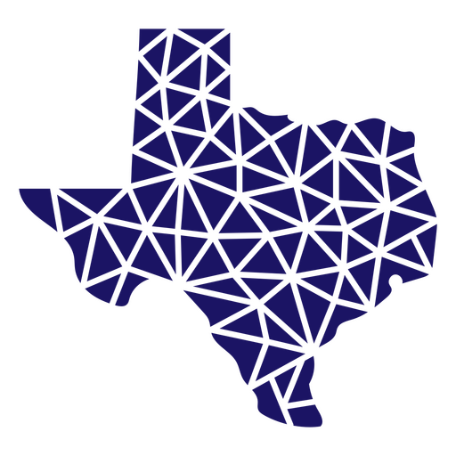 Mapa poligonal do estado do Texas Desenho PNG