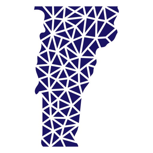 Mapa poligonal del estado de Vermont Diseño PNG
