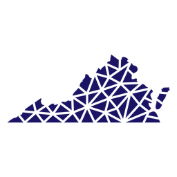 Mapa poligonal do estado da Virgínia