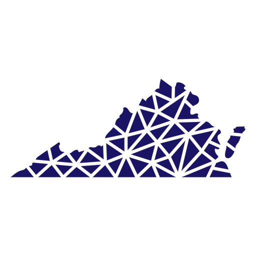 Mapa poligonal do estado da Virgínia Desenho PNG