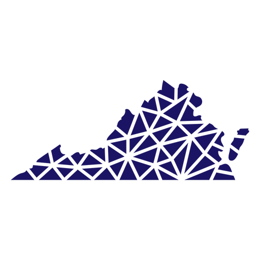 Polygonal Virginia State Map PNG Design
