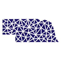 Mapa poligonal do estado de Nebraska Transparent PNG