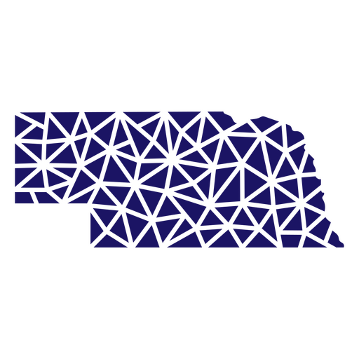Mapa poligonal do estado de Nebraska