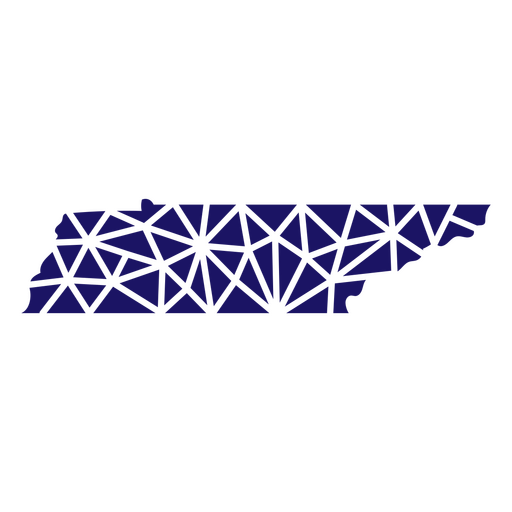 Mapa poligonal do estado do Tennessee