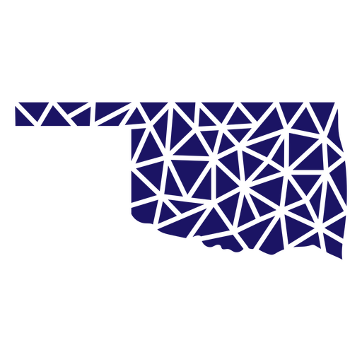 Mapa poligonal del estado de Oklahoma Diseño PNG