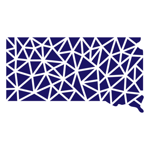 Mapa poligonal de Dakota del Sur Diseño PNG