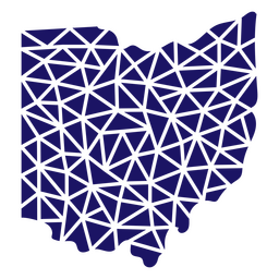 Mapa poligonal do estado de Ohio