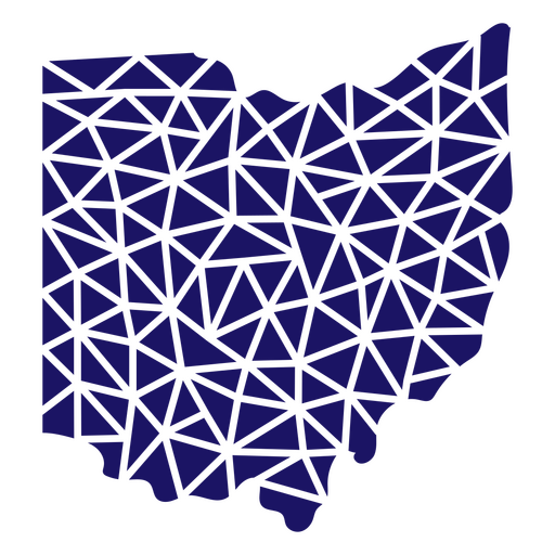 Polygonale Karte des Bundesstaates Ohio PNG-Design