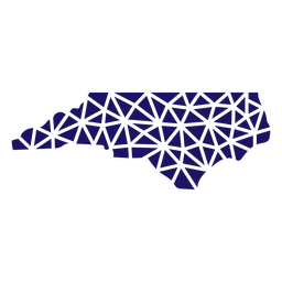 Polygonale Karte von North Carolina PNG-Design