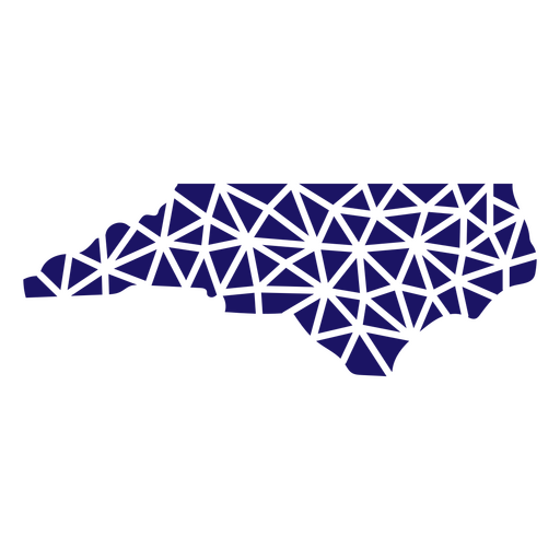 Mapa poligonal da Carolina do Norte Desenho PNG