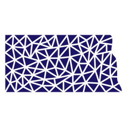 Polygonale Karte des Bundesstaates Kansas PNG-Design