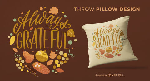 Grateful thanksgiving quote throw pillow