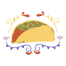 Taco and swirls PNG Design