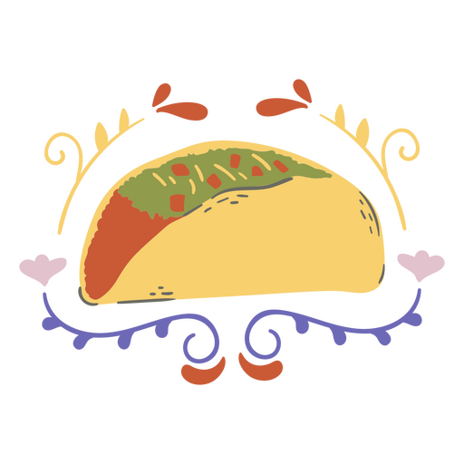 Taco and swirls PNG Design
