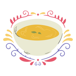 Tazón de sopa diseño ornamental Diseño PNG