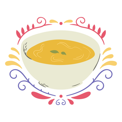 Design ornamental de tigela de sopa Desenho PNG