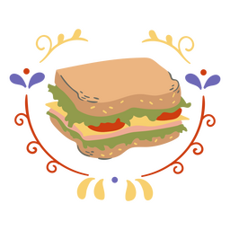 Square sandwich food PNG Design