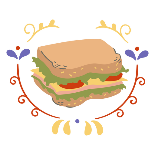 Comida de sanduíche quadrado Desenho PNG