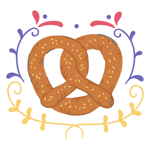 Salty pretzel snack food PNG Design