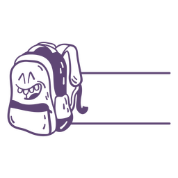 Cartoon school backpack label PNG Design