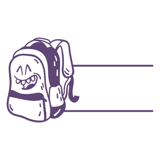 Rótulo de mochila escolar de desenho animado Desenho PNG