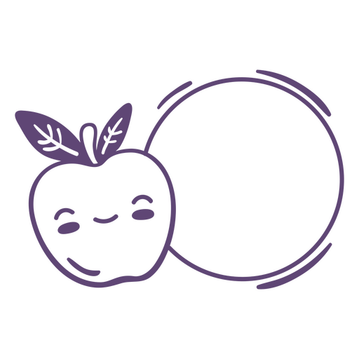 Etiqueta de fruta de manzana feliz Diseño PNG