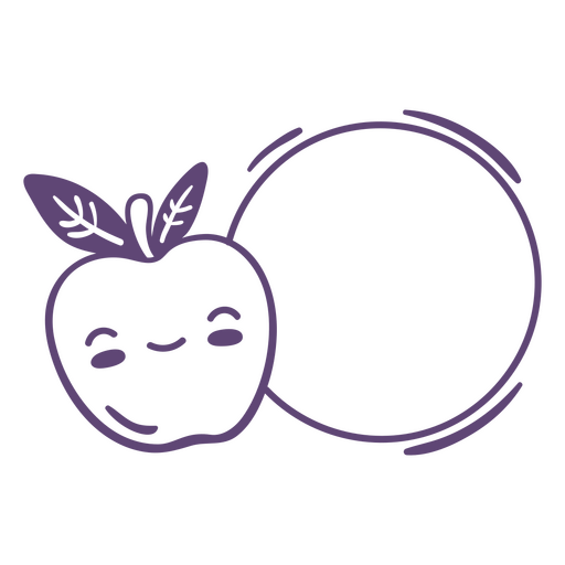 Rótulo de fruta maçã feliz Desenho PNG