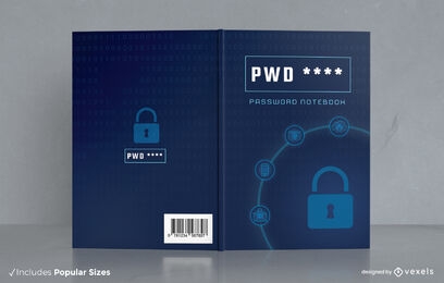 Design des Buchcovers für Cybersicherheits-Notizbücher