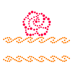 Etiqueta de puntos de flor de rosa
