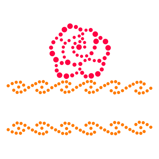Etiqueta de puntos de flor de rosa