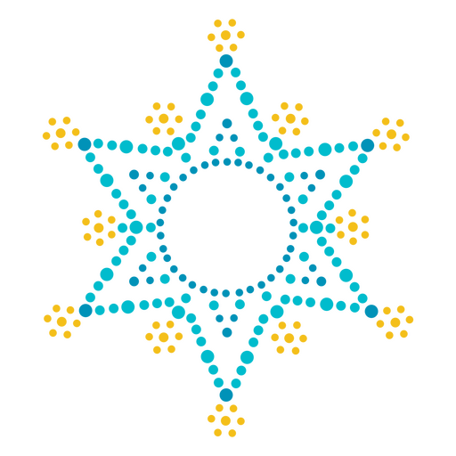 Six pointed star dots label PNG Design