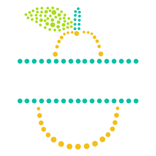 Pear fruit food dots label PNG Design