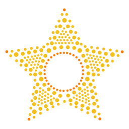 Five pointed star dots label PNG Design