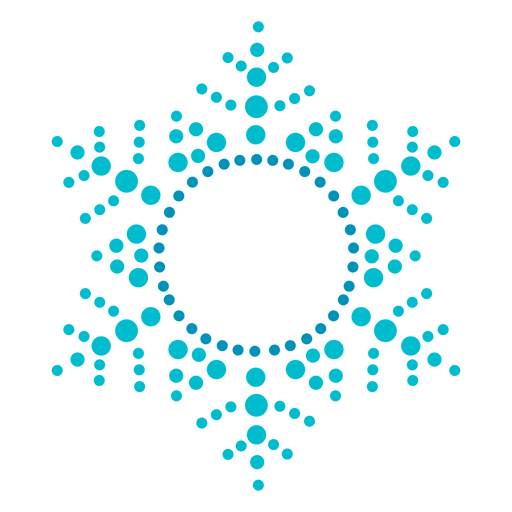 Winter snowflake dots label