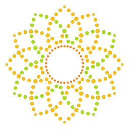 Etikett mit Mandala-Blumenpunkten PNG-Design