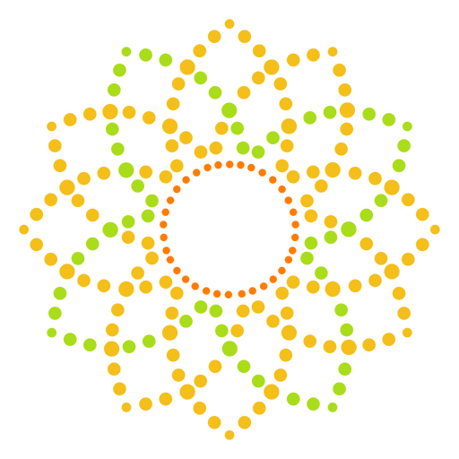 Mandala flower dots label
