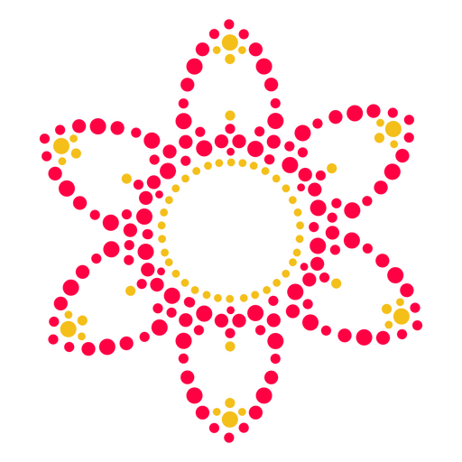 Flower blossom dots label PNG Design