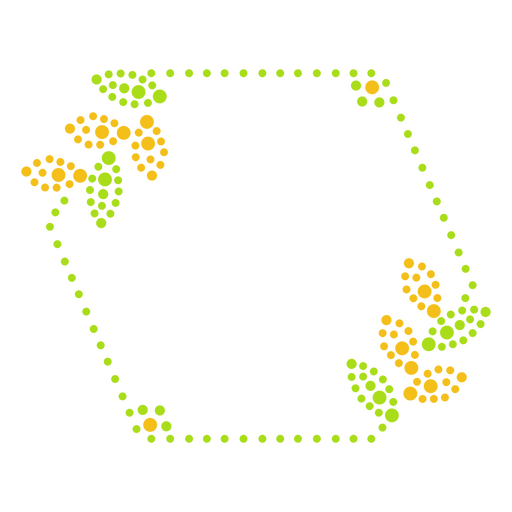 Etiqueta de puntos de naturaleza de hojas Diseño PNG