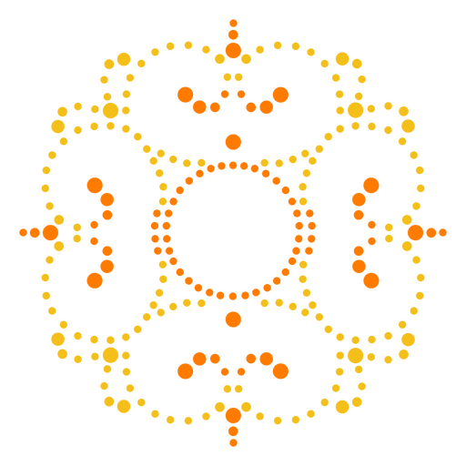 Etikett mit abstrakten Mandala-Punkten PNG-Design