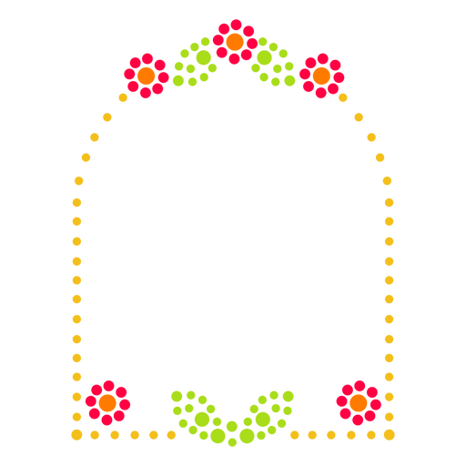 Fensteretikett mit Blumen und Blättern PNG-Design