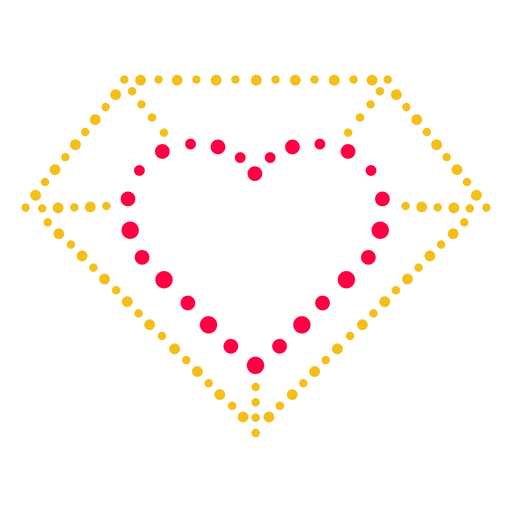 Etiqueta de puntos de corazón y diamantes