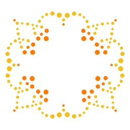 Flower shape dots label PNG Design