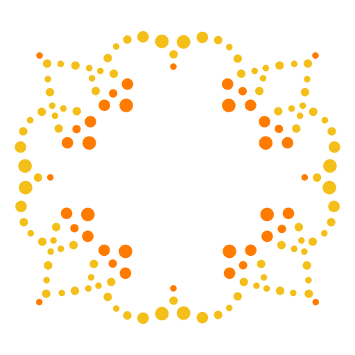 Etiqueta de puntos de forma de flor Diseño PNG