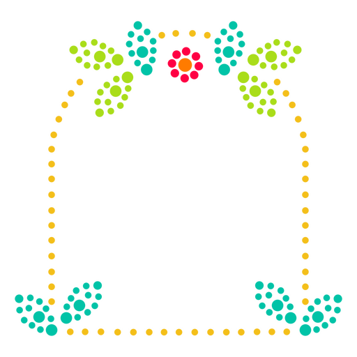 Window with leaves dots PNG Design