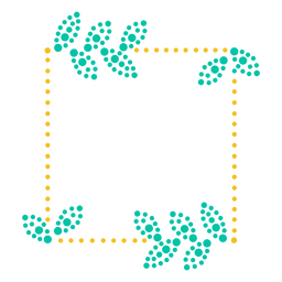 Forma quadrada e pontos de etiqueta de folhas Transparent PNG