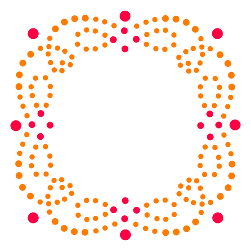 Etiqueta de puntos coloridos remolinos Diseño PNG