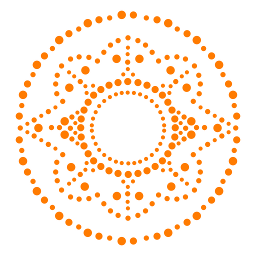 Mandala shapes dots label