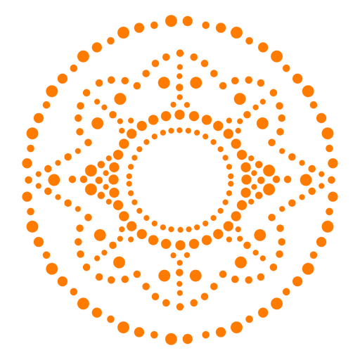 Rótulo de pontos de formas de mandala Desenho PNG