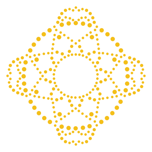 Etikett mit Mandala-förmigen Punkten PNG-Design