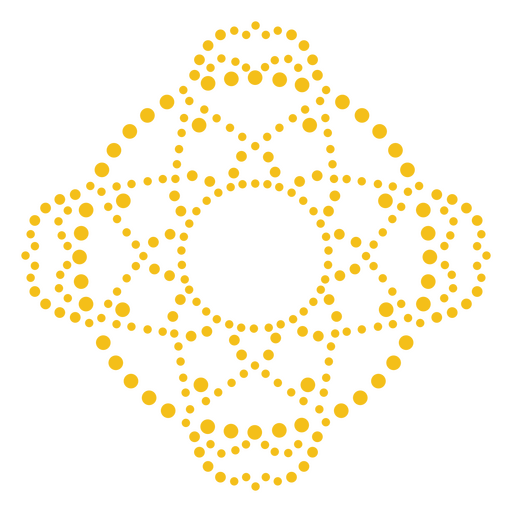 Etiqueta de pontos em forma de mandala